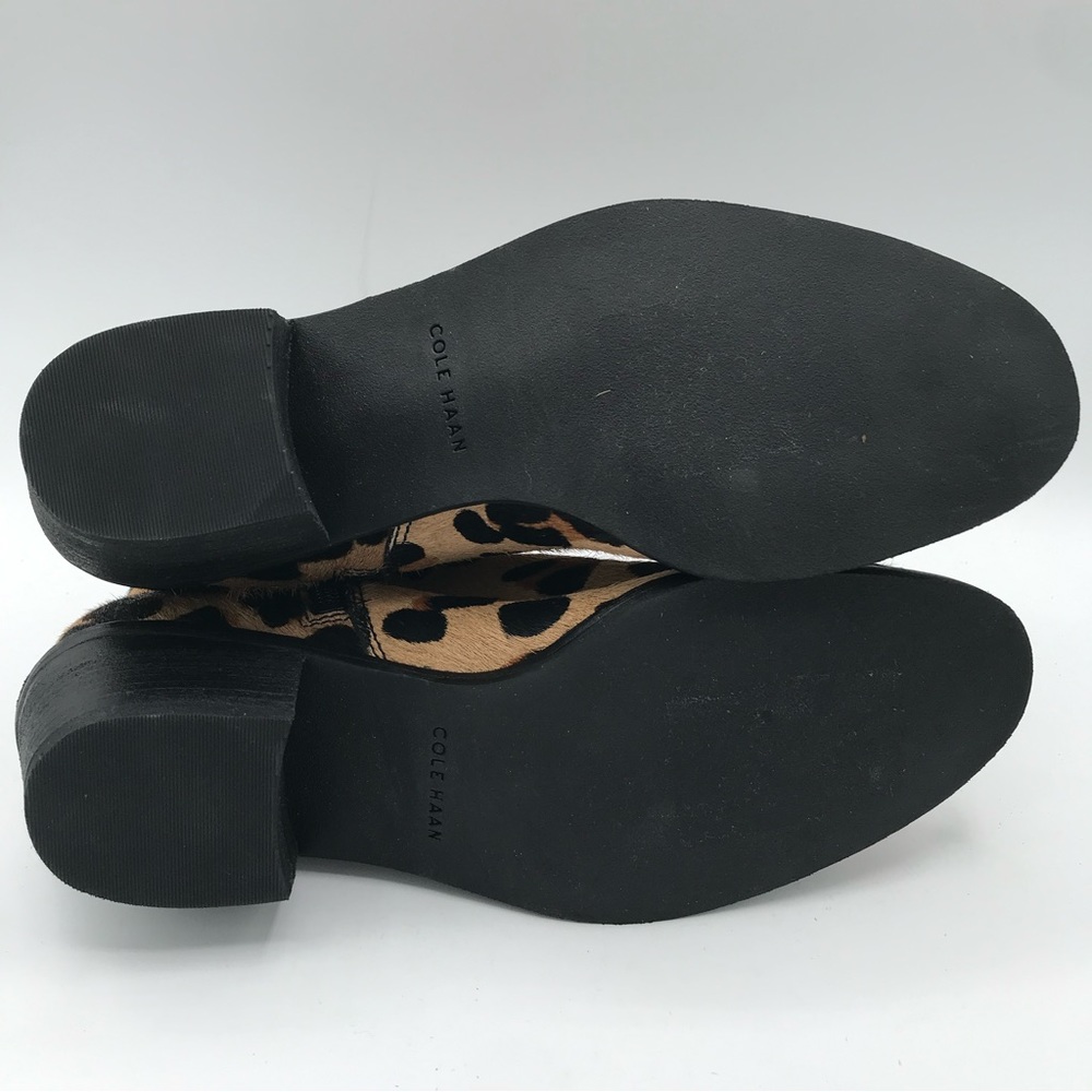 NWOB COLE HAAN Grand‎ OS Sz 6 Joanna Calf Hair Leopard Animal Print Bootie Boots - Picture 12 of 14